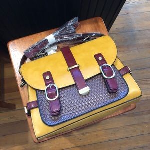 Yellow vegan leather ModCloth satchel